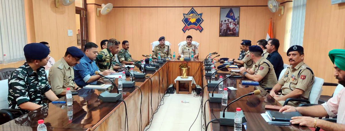 DIG Suleman Choudhary chairing a security review meeting ahead of Independence Day. DIG Suleman Choudhary chairing a security review meeting ahead of Independence Day.
