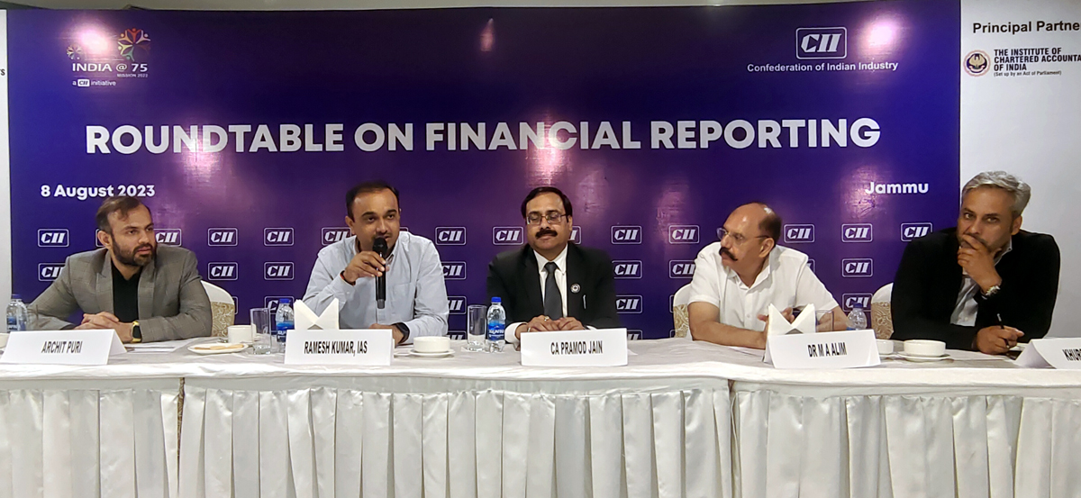 Divisional Commissioner Jammu Ramesh Kumar along with CII and ICAI representatives during Divisional Commissioner Jammu Ramesh Kumar along with CII and ICAI representatives during