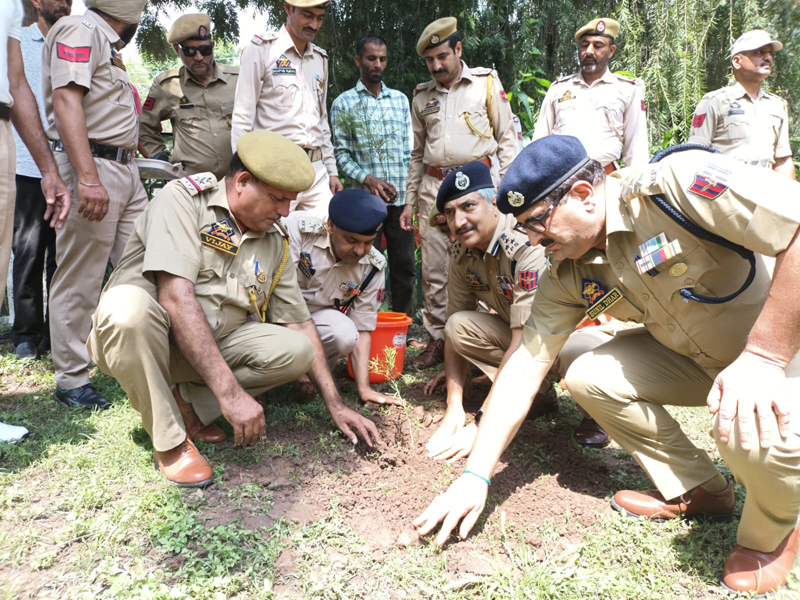 DIG Rajouri-Poonch Range Dr Mohd Haseeb Mughal planting a fruit sapling in RPHQ Rajouri. DIG Rajouri-Poonch Range Dr Mohd Haseeb Mughal planting a fruit sapling in RPHQ Rajouri.