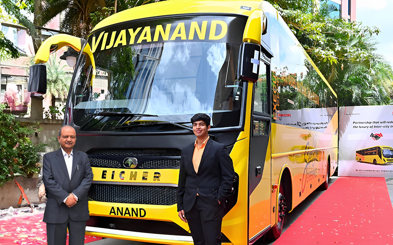Management of Vijayanand Travels posing with new Eicher Bus. Management of Vijayanand Travels posing with new Eicher Bus.