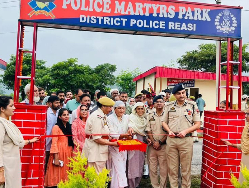 DIG Mohd Suleman Choudhary along with SSP Amit Gupta inaugurating Police Martyrs Park at DPL Reasi on Monday. DIG Mohd Suleman Choudhary along with SSP Amit Gupta inaugurating Police Martyrs Park at DPL Reasi on Monday.
