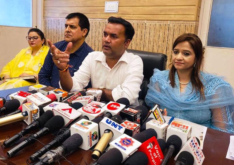 Director Tourism Jammu addressing press conference. Director Tourism Jammu addressing press conference.