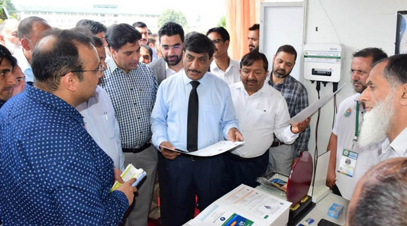 CS Arun Kumar Mehta during visit to solar energy awareness camp at Srinagar on Thursday. CS Arun Kumar Mehta during visit to solar energy awareness camp at Srinagar on Thursday.