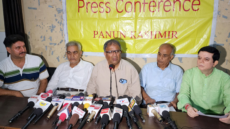 PK leaders at a press conference at Jammu on Thursday. -Excelsior/Rakesh PK leaders at a press conference at Jammu on Thursday. -Excelsior/Rakesh
