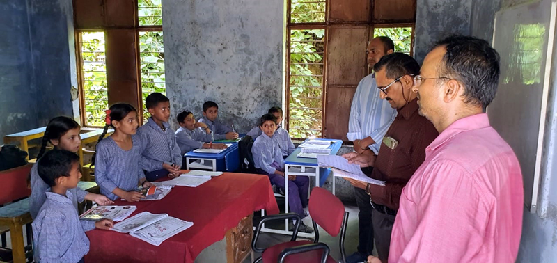 SDM Chowki Choura, Virender Gupta along with his team inspects a school in Chowki Choura. SDM Chowki Choura, Virender Gupta along with his team inspects a school in Chowki Choura.