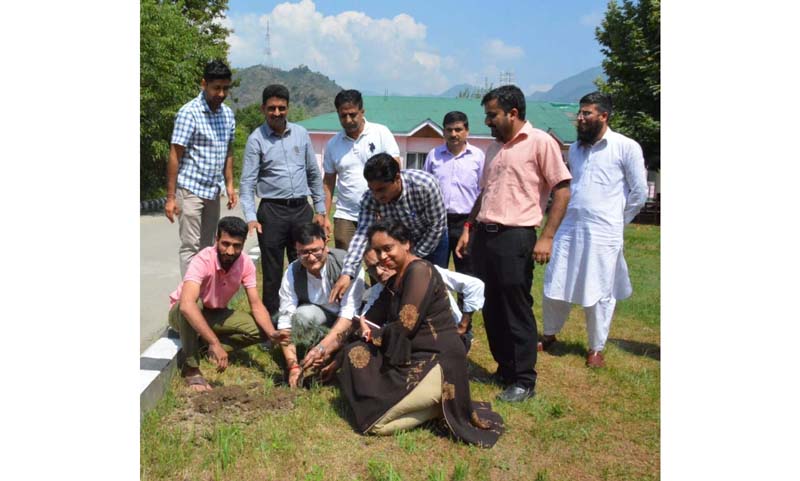 Director Information Minga Sherpa along with officers during plantation drive. Director Information Minga Sherpa along with officers during plantation drive.