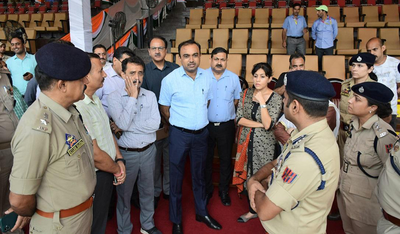 Div Com inspecting arrangements at MA Stadium. Div Com inspecting arrangements at MA Stadium.