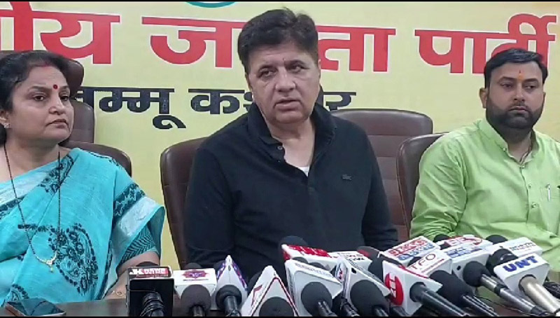 BJP chief spokesperson, Sunil Sethi, former Minister, Priya Sethi and Ex MLA Neelam Langeh at a press conference at Jammu on Monday. BJP chief spokesperson, Sunil Sethi, former Minister, Priya Sethi and Ex MLA Neelam Langeh at a press conference at Jammu on Monday.