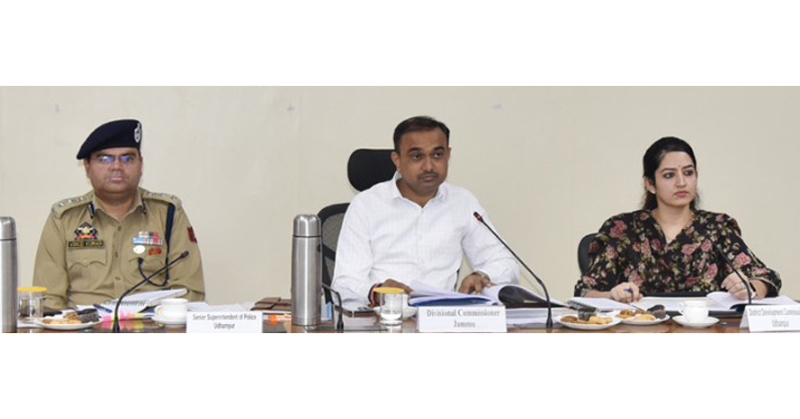 Div Com Jammu chairing a meeting at Udhampur. Div Com Jammu chairing a meeting at Udhampur.