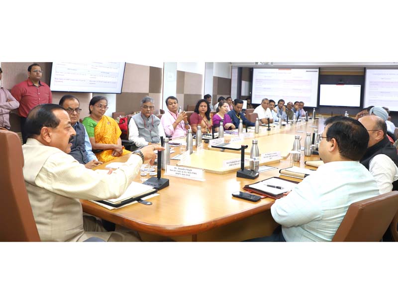Union Minister Dr Jitendra Singh chairing a joint meeting of all the Science Secretaries at CSIR Science Centre, New Delhi on Wednesday. Union Minister Dr Jitendra Singh chairing a joint meeting of all the Science Secretaries at CSIR Science Centre, New Delhi on Wednesday.