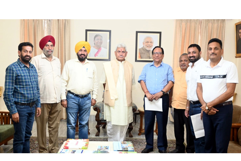 Lt Governor Manoj Sinha during meeting with Jammu Chamber of Hot Mix Plant Operators. Lt Governor Manoj Sinha during meeting with Jammu Chamber of Hot Mix Plant Operators.