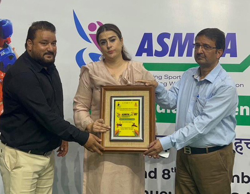 Chief Sport’s Officer, Mohammad Hanief interacting with athletes at Jammu.