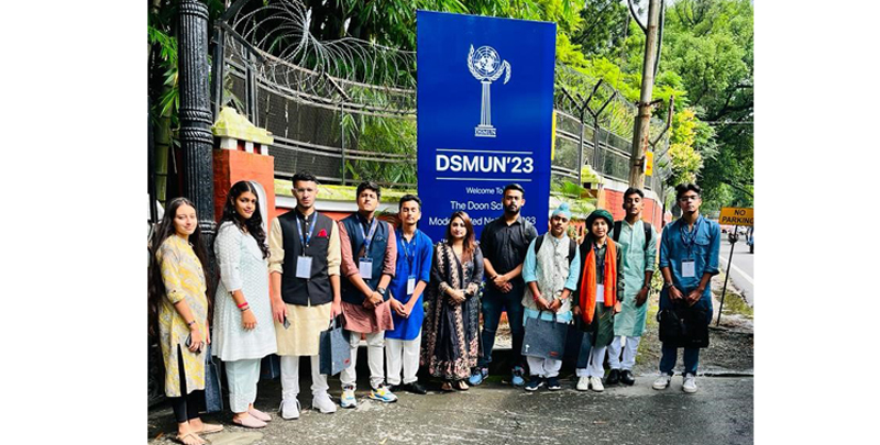 Students of Jodhamal posing during MUN-23 programme. Students of Jodhamal posing during MUN-23 programme.