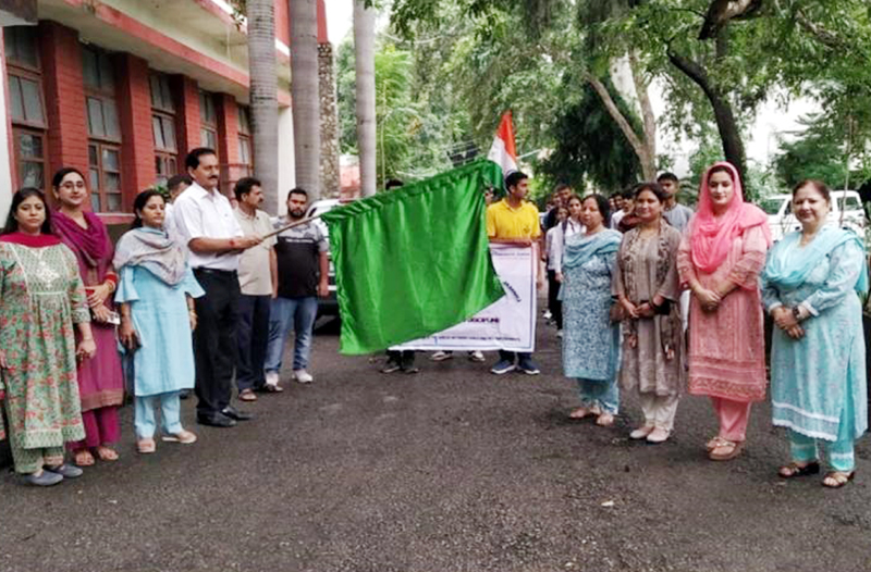 Government SPMR College of Commerce, Principal, Dr. Surinder Kumar flagging off rally on Monday. Government SPMR College of Commerce, Principal, Dr. Surinder Kumar flagging off rally on Monday.