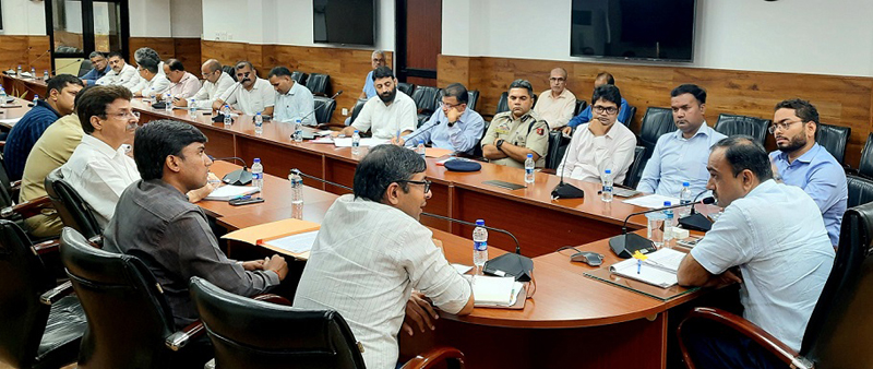 Div Com Ramesh Kumar chairing a meeting in Jammu. Div Com Ramesh Kumar chairing a meeting in Jammu.
