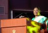 President Droupadi Murmu addressing at the India Smart Cities Conclave 2023, in Indore on Wednesday. (UNI)