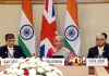 Union Minister for Finance and Corporate Affairs Nirmala Sitharaman attends the 12th annual India-UK Economic Financial Dialogue meeting with the Chancellor of the Exchequer of United Kingdom Jeremy Hunt, in New Delhi on Monday. (UNI)