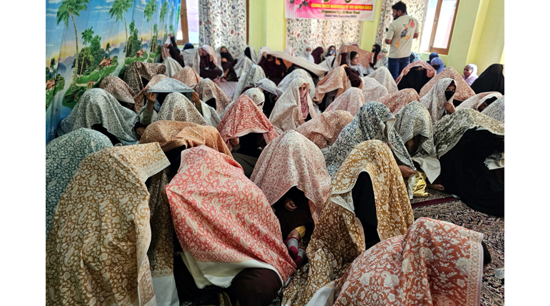 Brides at a mass marriage event organized by an NGO in Srinagar on Sunday. -Excelsior/Shakeel Brides at a mass marriage event organized by an NGO in Srinagar on Sunday. -Excelsior/Shakeel