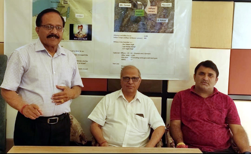 Prof K L Bhatia with Maj Gen (Retd) S K Sharma and Advocate Prem Sadotra at the function to celebrate Haifa Victory Day. Prof K L Bhatia with Maj Gen (Retd) S K Sharma and Advocate Prem Sadotra at the function to celebrate Haifa Victory Day.