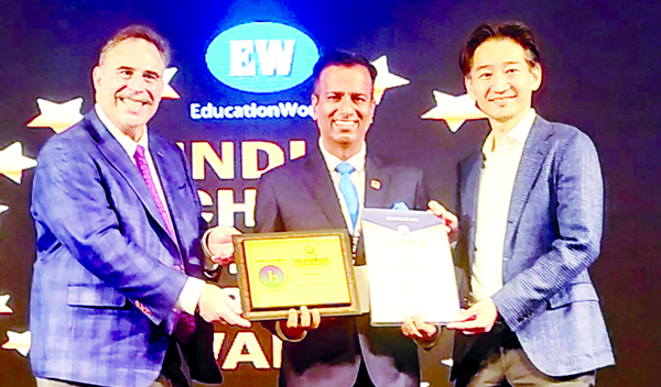 Girish Kumar, Principal Jodhamal School receiving award at Delhi. Girish Kumar, Principal Jodhamal School receiving award at Delhi.