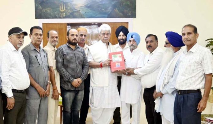 LG Manoj Sinha meeting delegation of Jammu Kashmir Sharnarthi Action Committee at Jammu. LG Manoj Sinha meeting delegation of Jammu Kashmir Sharnarthi Action Committee at Jammu.