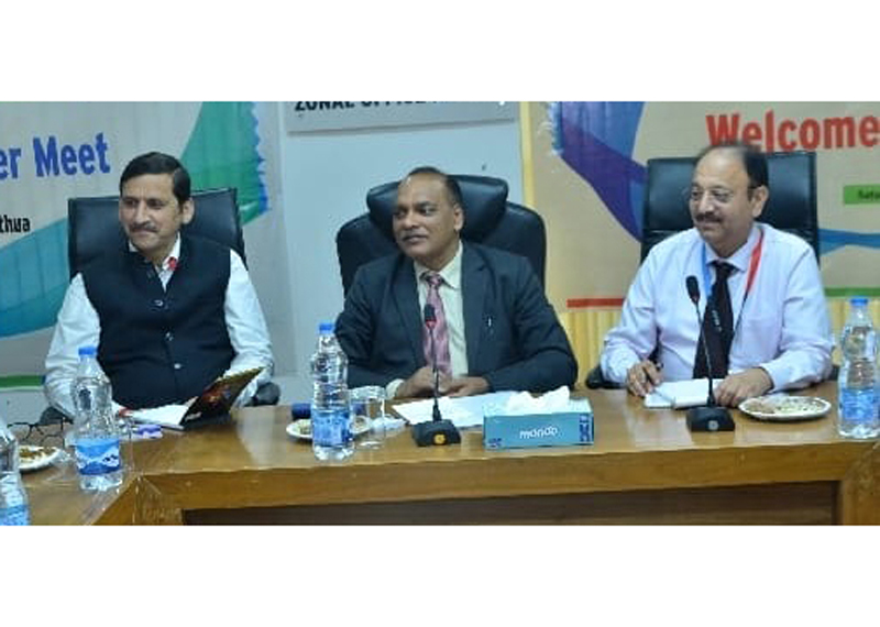 J&K Bank MD & CEO Baldev Prakash chairing a customer meet on Saturday. J&K Bank MD & CEO Baldev Prakash chairing a customer meet on Saturday.