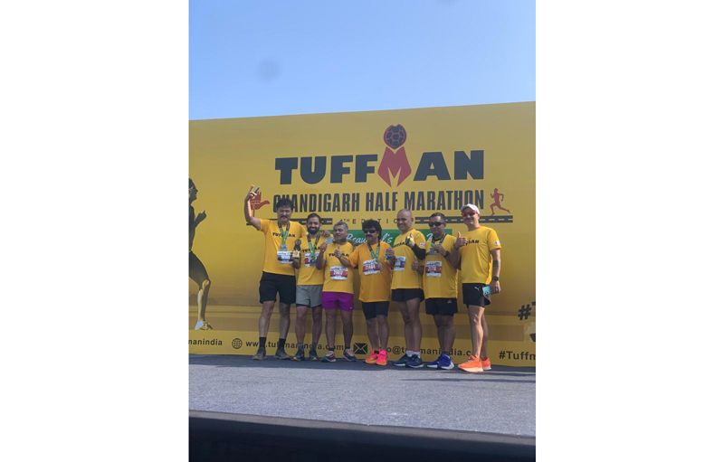 Participants of Tuffman Chandigarh Half Marathon posing for photograph. Participants of Tuffman Chandigarh Half Marathon posing for photograph. Participants of Tuffman Chandigarh Half Marathon posing for photograph.
