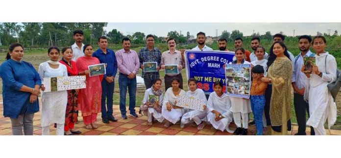 Students of GDC Marh posing with management during Campus Bird Count event on Saturday.