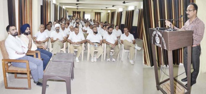 A dignitary addressing the trainees at the PTTI Vijaypur on Saturday. A dignitary addressing the trainees at the PTTI Vijaypur on Saturday.
