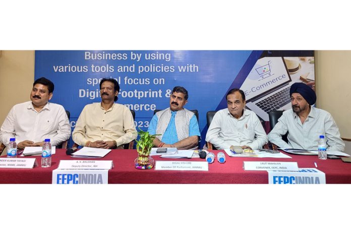 Jugal Kishore Sharma, Member of Parliament attending a function in Jammu on Thursday.