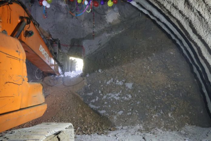 Breakthrough achieved at Kandi tunnel by the BRO on Wednesday.