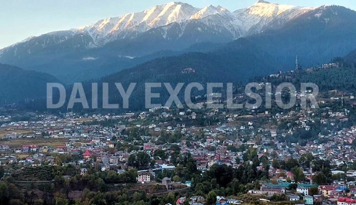 A view of fresh snowfall at Kailash Parvat in Bhaderwah. -Excelsior/Tilak Raj