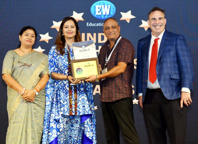 Raju Chowdhary, Chairman and Arti Chowdhary, MD of KC Public School receiving the award for retaining 1st Position in School Ranking Survey. Raju Chowdhary, Chairman and Arti Chowdhary, MD of KC Public School receiving the award for retaining 1st Position in School Ranking Survey.