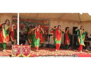 Artists performing during Cultural Fest & Village Carnival at Mahu in Ramban district on Saturday. - Excelsior/Shubam Anthal
