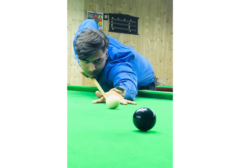 Irham Parvez aiming at target in Snooker match on Tuesday. Irham Parvez aiming at target in Snooker match on Tuesday.