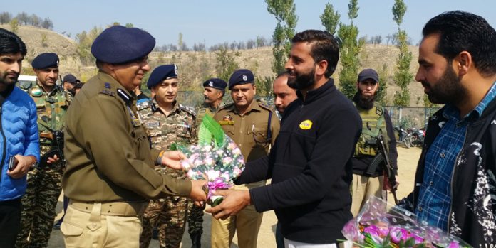 SSP Pulwama Mohd Yousuf interacting with players.