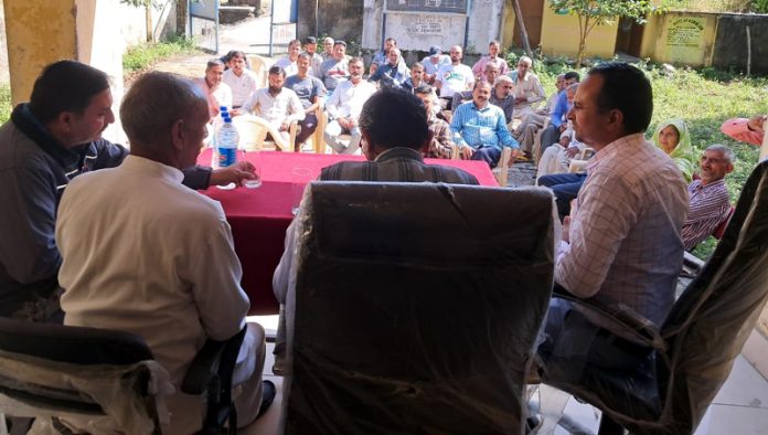 SDM Chowki Choura conducting a public darbar at Bandral Khurd area on Wednesday.