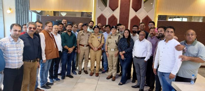 IGP Jammu Anand Jain with media persons on Wednesday.