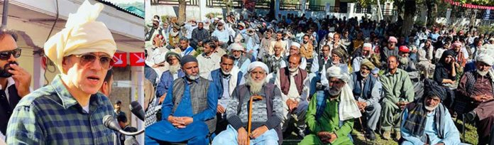 Senior NC leader Omar Abdullah addressing public rally at Surankote in Poonch.