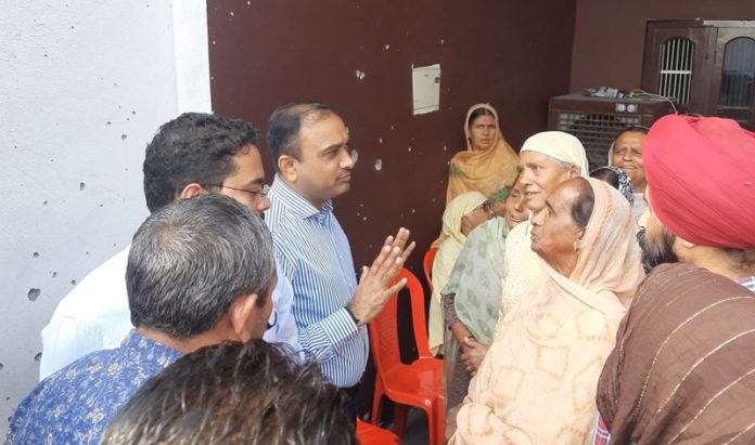 Divisional Commissioner Jammu Ramesh Kumar during visit to border villages on Saturday. Divisional Commissioner Jammu Ramesh Kumar during visit to border villages on Saturday.