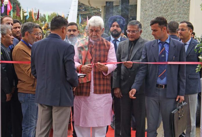 LG Manoj Sinha inaugurating a fleet of snow clearance machines in Srinagar on Tuesday. -Excelsior/Shakeel LG Manoj Sinha inaugurating a fleet of snow clearance machines in Srinagar on Tuesday. -Excelsior/Shakeel