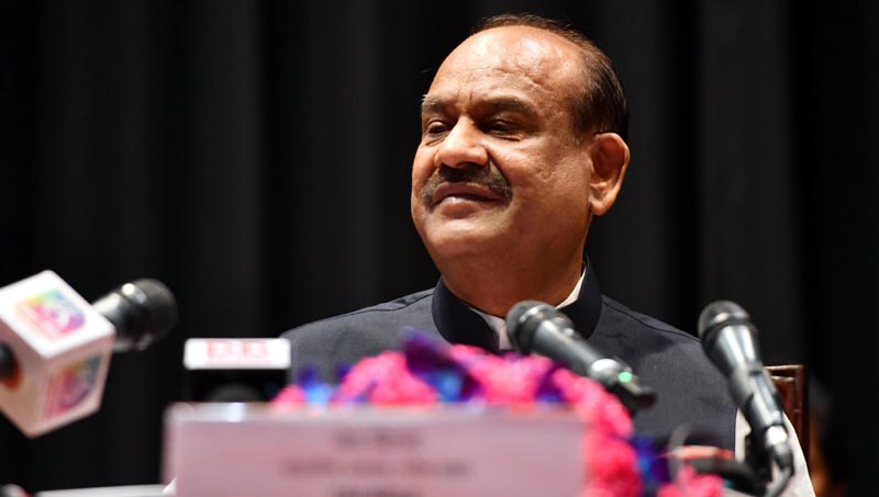Lok Sabha Speaker Om Birla addressing a press conference on G 20 Parliamentary Speakers Summit, in New Delhi on Friday. (UNI) Lok Sabha Speaker Om Birla addressing a press conference on G 20 Parliamentary Speakers Summit, in New Delhi on Friday. (UNI)