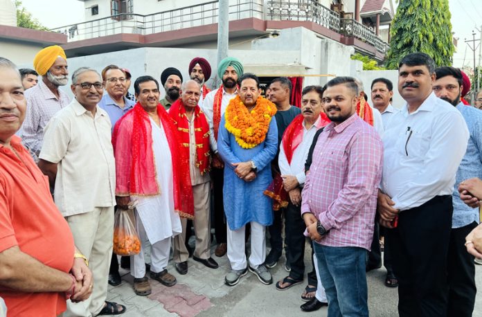 DyMayor Baldev Singh Billawaria during a tour of Ekta Vihar on Wednesday DyMayor Baldev Singh Billawaria during a tour of Ekta Vihar on Wednesday