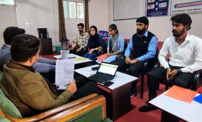 YCET students appearing in campus placement drive.