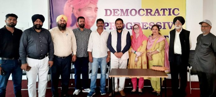 Former Minister and Zonal President DPAP Ch Gharu Ram along with the party workers in Jammu on Monday.