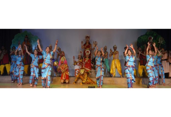 Natrang artists presenting show 'Mata Ki Kahani' during Navratra Festival at Katra. Natrang artists presenting show 'Mata Ki Kahani' during Navratra Festival at Katra.