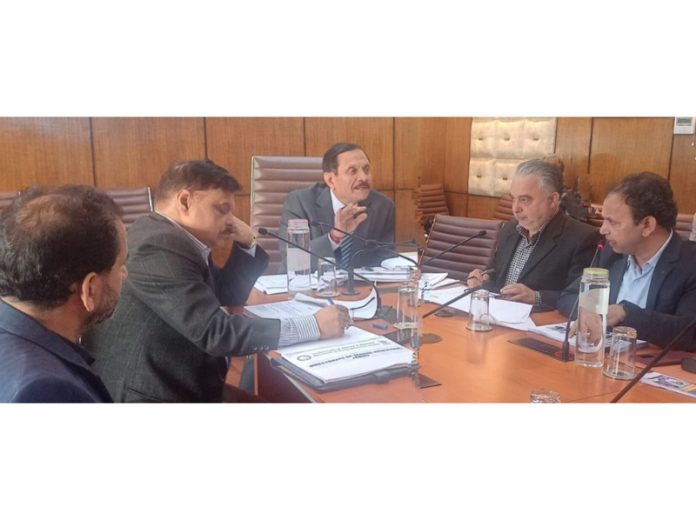 Advisor to LG Rajeev Rai Bhatnagar chairing a meeting at Srinagar.