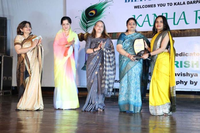 Dignitaries during the Kala Darpan -2023 inauguration on Sunday.