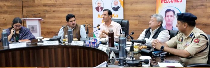 Principal Secretary, PDD H Rajesh Prasad during a public outreach camp at Doda.