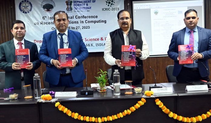 CUJ Vice-Chancellor and others releasing souvenir during inaugural of ICRIC-2023. CUJ Vice-Chancellor and others releasing souvenir during inaugural of ICRIC-2023.